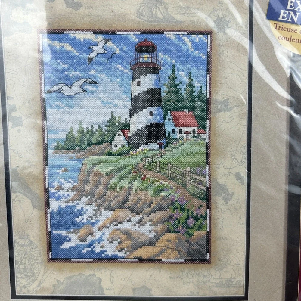 Creative Accents‎ Lighthouse Phare Pointe Counted Stamped Cross Stitch 11